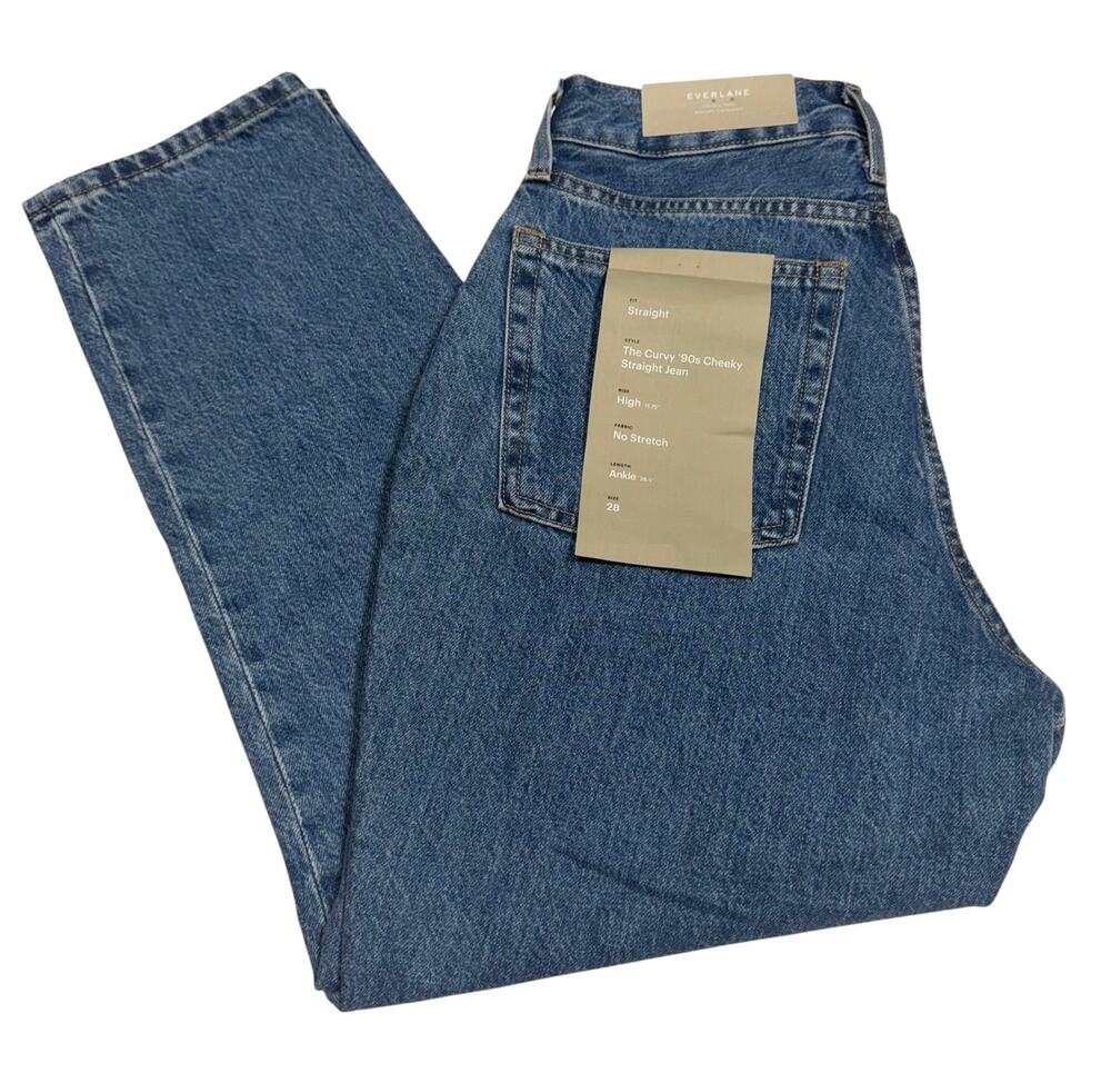NWT Everlane Curvy ’90s Cheeky Straight Jeans Women’s 28 High Rise Ankle
